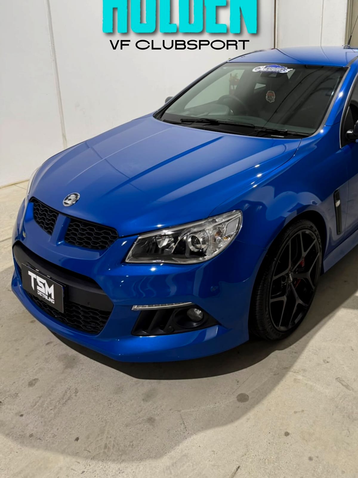 Blue Holden VF Clubsport after detailing