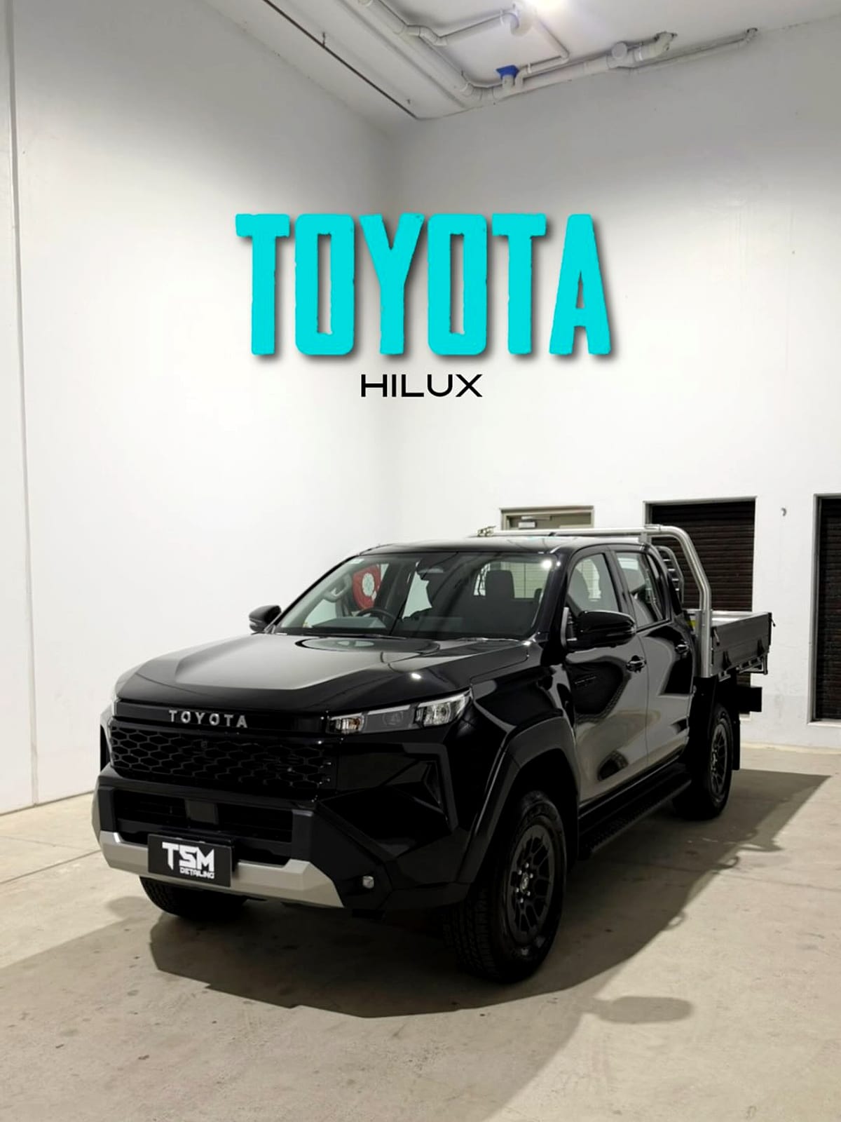 Black Toyota Hilux protected with ceramic coating